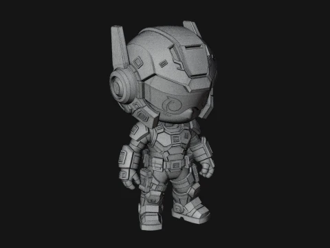 Chibi Mech Robot Statue Design 7 - 3D Print Model 3D Print Model