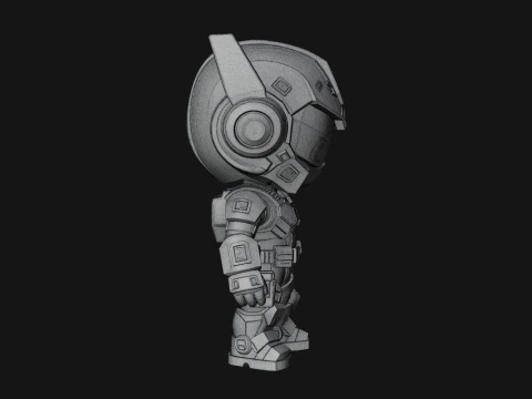 Chibi Mech Robot Statue Design 7 - 3D Print Model 3D Print Model
