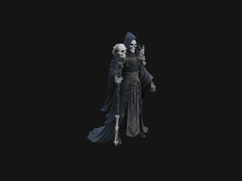 Hooded Skeleton Reaper Statue Design 9 - 3D Print Model 3D Print Model