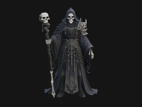 Hooded Skeleton Reaper Statue Design 9 - 3D Print Model 3D Print Model