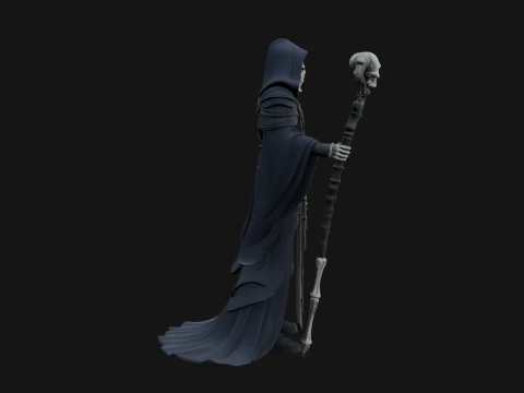 Hooded Skeleton Reaper Statue Design 9 - 3D Print Model 3D Print Model