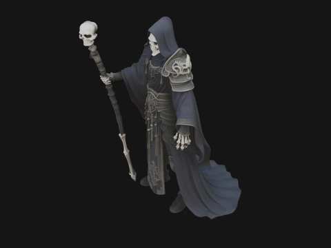 Hooded Skeleton Reaper Statue Design 9 - 3D Print Model 3D Print Model