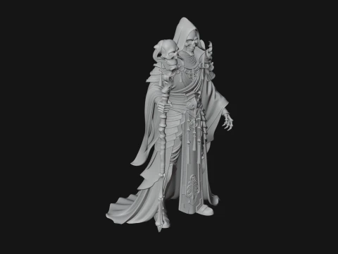 Hooded Skeleton Reaper Statue Design 9 - 3D Print Model 3D Print Model