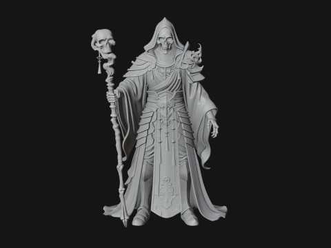 Hooded Skeleton Reaper Statue Design 9 - 3D Print Model 3D Print Model