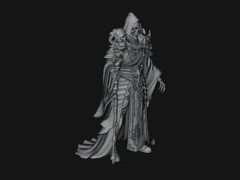 Hooded Skeleton Reaper Statue Design 9 - 3D Print Model 3D Print Model