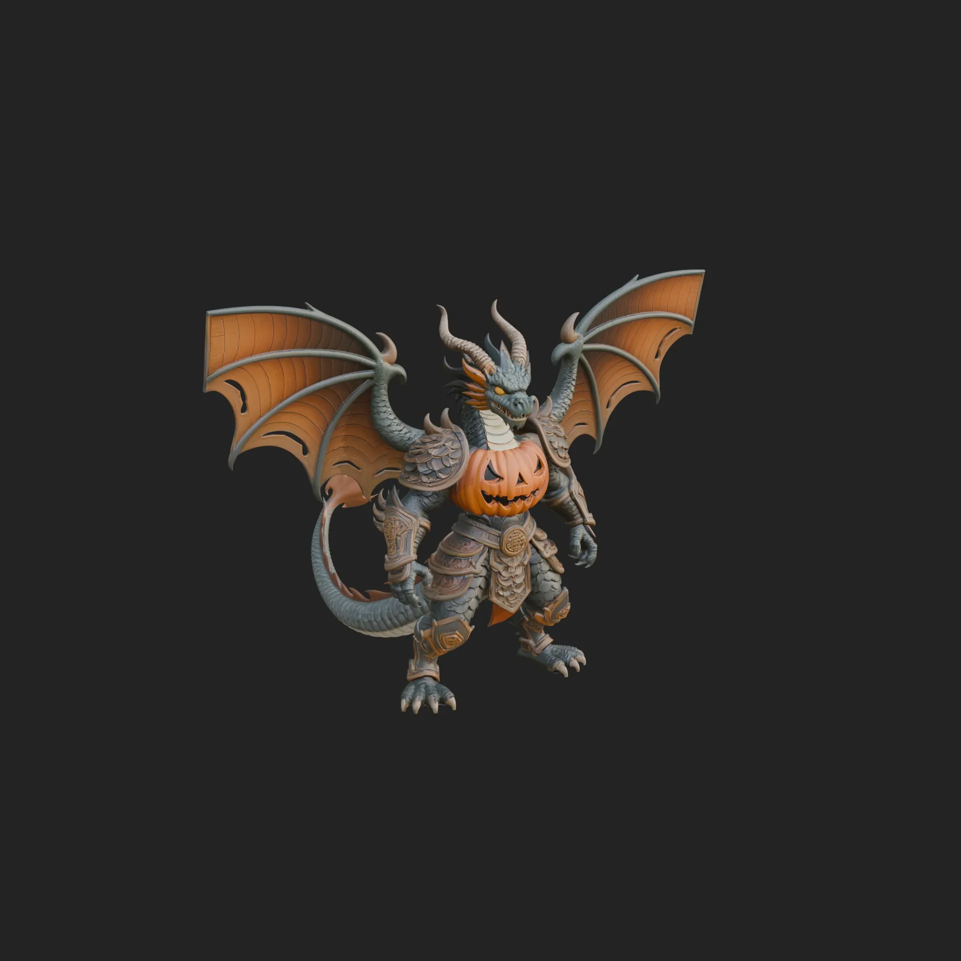 Winged Dragon Demon Statue Design 9 - 3D Print Model 3D Print Model .c4d .max .obj .3ds .fbx .stl .blend 