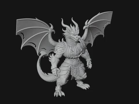 Winged Dragon Demon Statue Design 9 - 3D Print Model 3D Print Model
