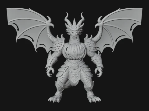 Winged Dragon Demon Statue Design 9 - 3D Print Model 3D Print Model