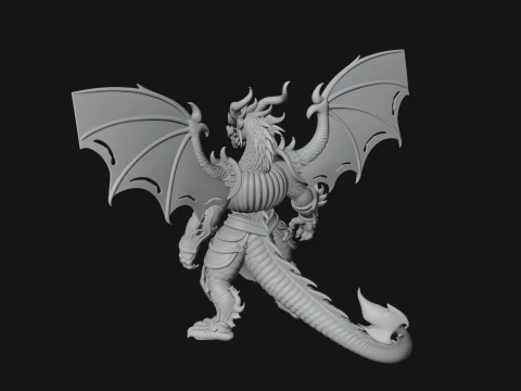 Winged Dragon Demon Statue Design 9 - 3D Print Model 3D Print Model