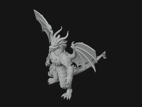 Winged Dragon Demon Statue Design 9 - 3D Print Model 3D Print Model