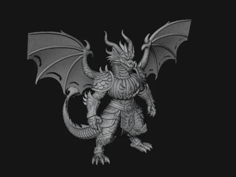 Winged Dragon Demon Statue Design 9 - 3D Print Model 3D Print Model