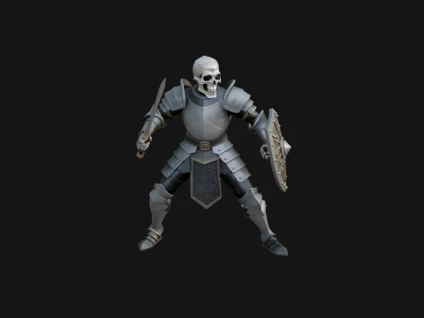 Skeleton Knight Statue Design 2 - 3D Print Model 3D printmodel