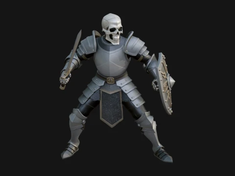 Skeleton Knight Statue Design 2 - 3D Print Model 3D Print Model