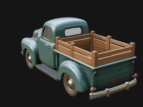 Vintage Pickup Truck Model Design 2 - 3D Print Model 3D Print Model