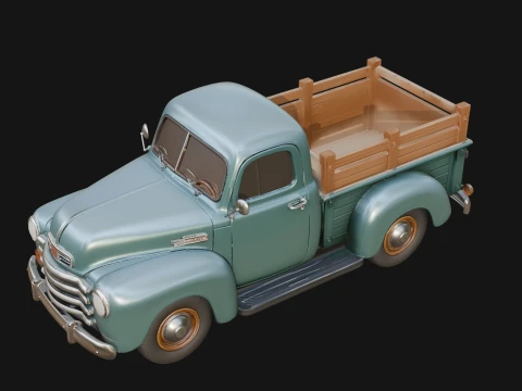 Vintage Pickup Truck Model Design 2 - 3D Print Model 3D Print Model