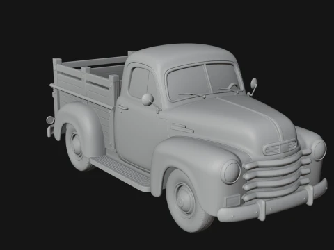 Vintage Pickup Truck Model Design 2 - 3D Print Model 3D Print Model