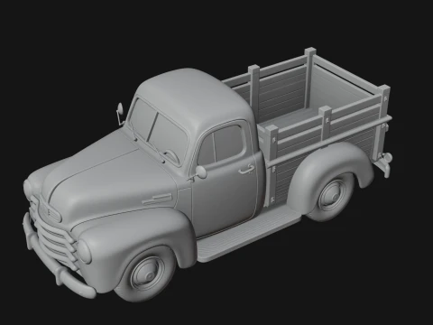 Vintage Pickup Truck Model Design 2 - 3D Print Model 3D Print Model