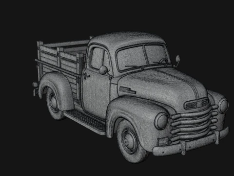 Vintage Pickup Truck Model Design 2 - 3D Print Model 3D Print Model