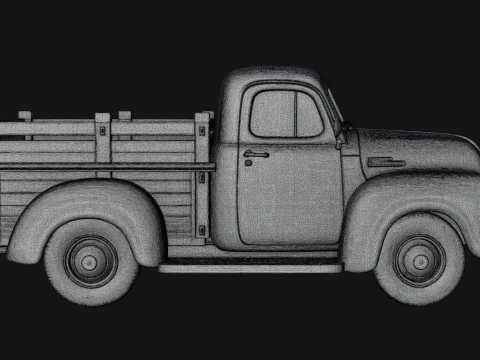 Vintage Pickup Truck Model Design 2 - 3D Print Model 3D Print Model