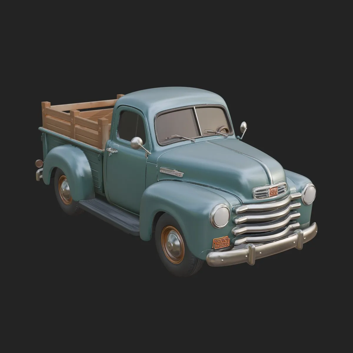 Vintage Pickup Truck Model Design 2 - 3D Print Model 3D Print Model .c4d .max .obj .3ds .fbx .stl .blend 