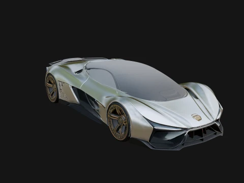 Concept Hypercar Model Design 5 - 3D Print Model 3D Print Model