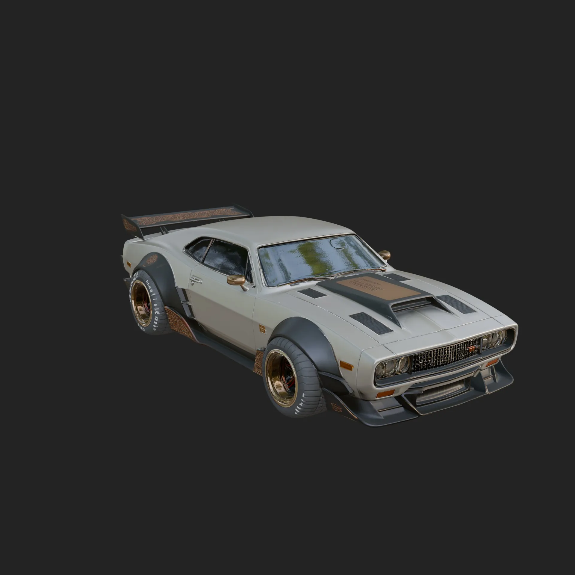 Classic Muscle Car Model Design 12 - 3D Print Model 3D Print Model .c4d .max .obj .3ds .fbx .stl .blend 