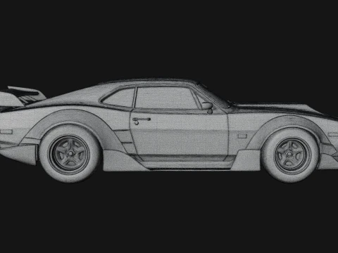 Classic Muscle Car Model Design 12 - 3D Print Model 3D Print Model