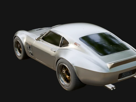 Vintage Sports Coupe Model Design 2 - 3D Print Model 3D Print Model