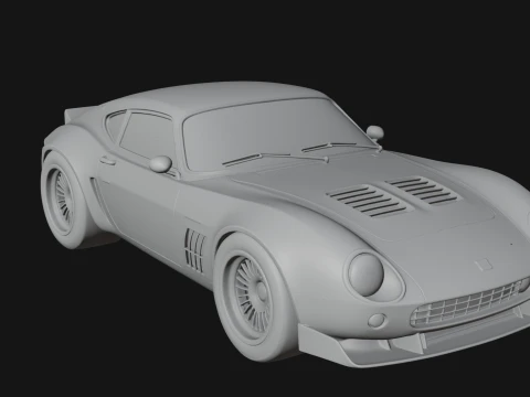 Vintage Sports Coupe Model Design 2 - 3D Print Model 3D Print Model
