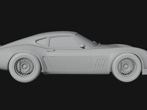 Vintage Sports Coupe Model Design 2 - 3D Print Model 3D Print Model
