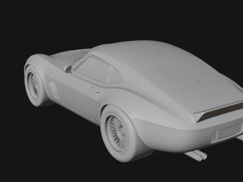 Vintage Sports Coupe Model Design 2 - 3D Print Model 3D Print Model