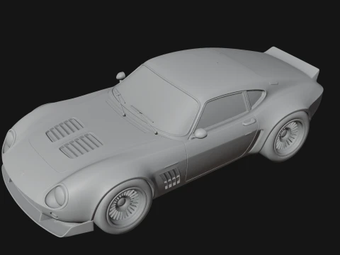 Vintage Sports Coupe Model Design 2 - 3D Print Model 3D Print Model