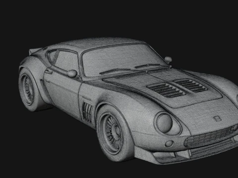 Vintage Sports Coupe Model Design 2 - 3D Print Model 3D Print Model