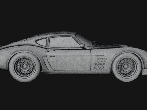 Vintage Sports Coupe Model Design 2 - 3D Print Model 3D Print Model