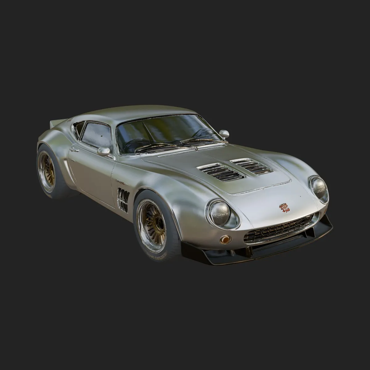 Vintage Sports Coupe Model Design 2 - 3D Print Model 3D Print Model .c4d .max .obj .3ds .fbx .stl .blend 