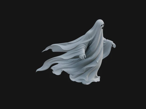 Floating Ghost Statue Design 1 - 3D Print Model 3D Print Model