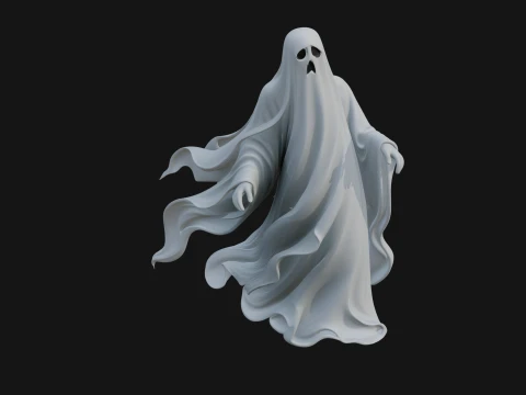 Floating Ghost Statue Design 1 - 3D Print Model 3D Print Model