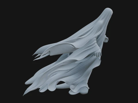 Floating Ghost Statue Design 1 - 3D Print Model 3D Print Model