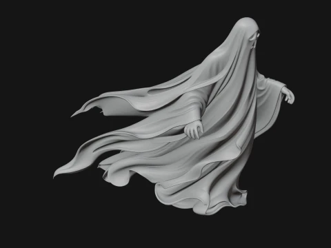 Floating Ghost Statue Design 1 - 3D Print Model 3D Print Model