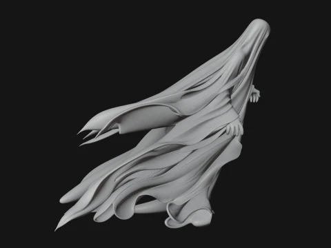 Floating Ghost Statue Design 1 - 3D Print Model 3D Print Model