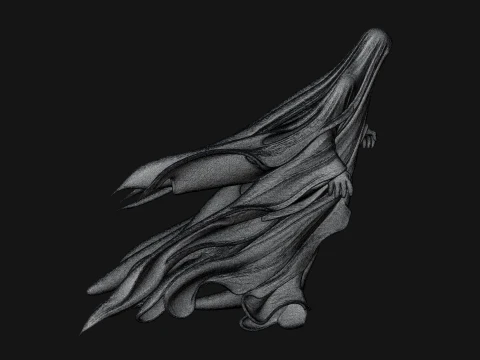 Floating Ghost Statue Design 1 - 3D Print Model 3D Print Model