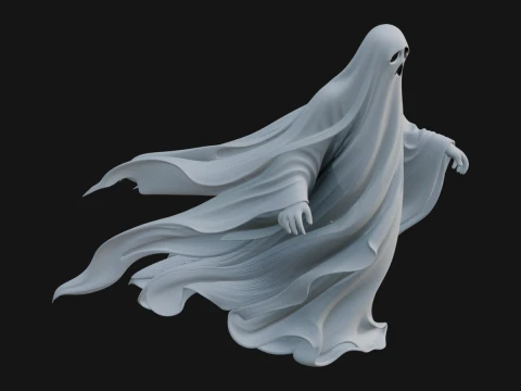 Floating Ghost Statue Design 1 - 3D Print Model Modèles 3D en vedette