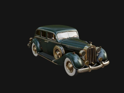 Vintage Sedan Car Model Design 5 - 3D Print Model 3D Print Model