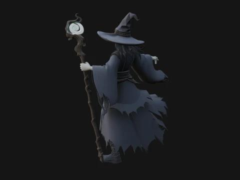 Witch Hat Sorcerer Statue Design 2 - 3D Print Model 3D Print Model