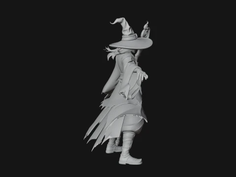 Witch Hat Sorcerer Statue Design 2 - 3D Print Model 3D Print Model