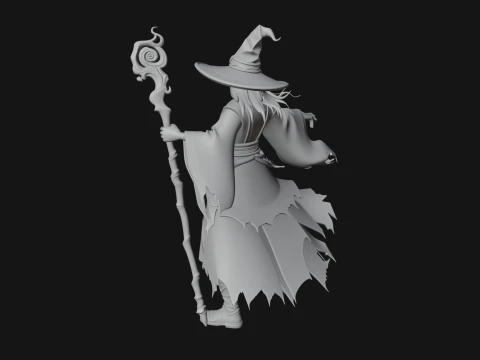 Witch Hat Sorcerer Statue Design 2 - 3D Print Model 3D Print Model