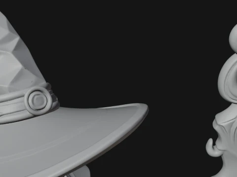 Witch Hat Sorcerer Statue Design 2 - 3D Print Model 3D Print Model