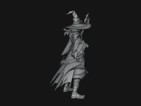 Witch Hat Sorcerer Statue Design 2 - 3D Print Model 3D Print Model