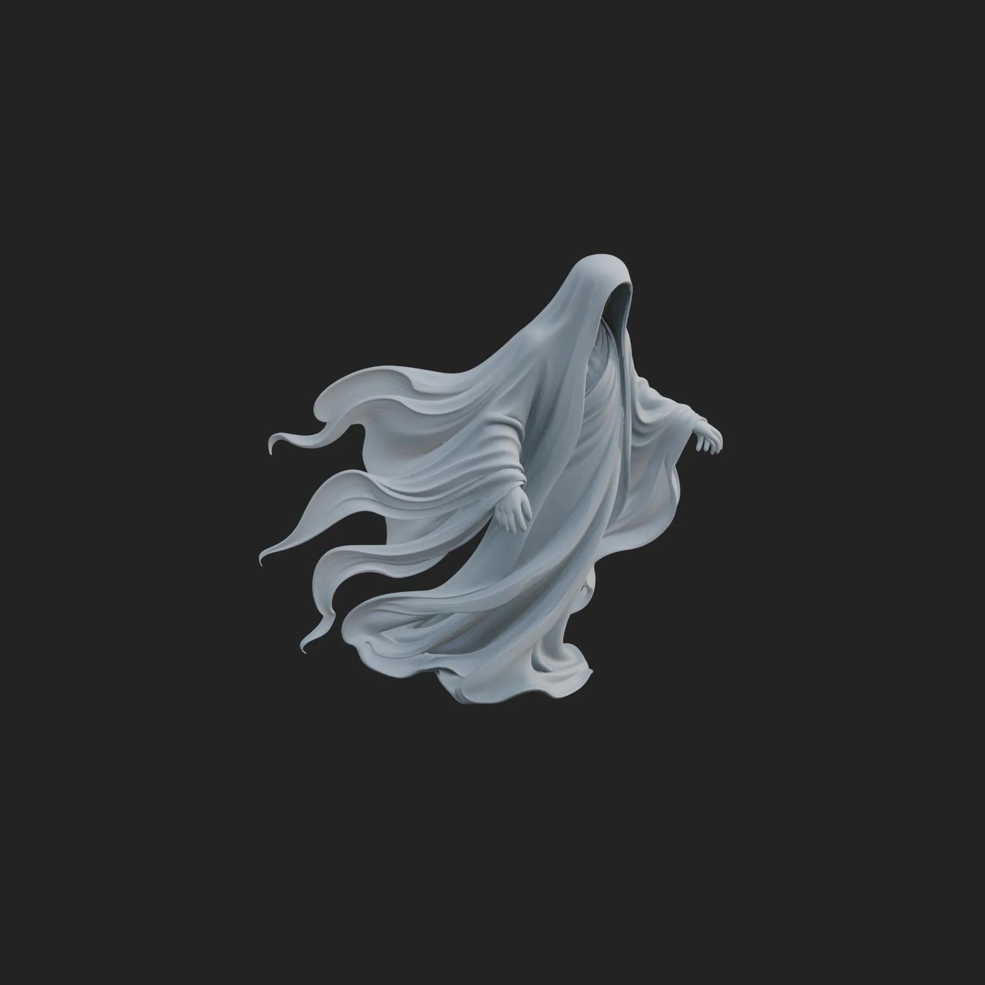 Floating Ghost Statue Design 2 - 3D Print Model 3D Print Model .c4d .max .obj .3ds .fbx .stl .blend