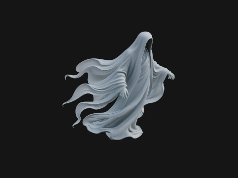 Floating Ghost Statue Design 2 - 3D Print Model 3D Принт Модель